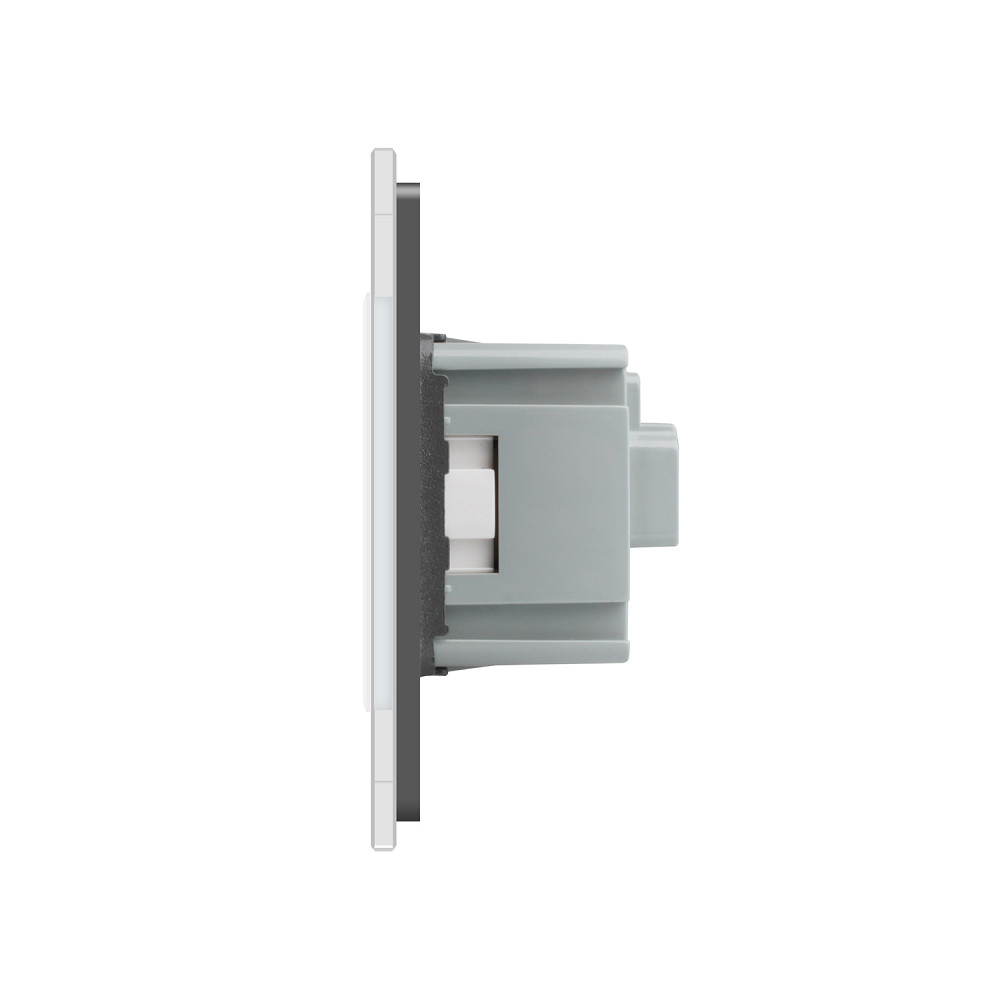 LIVOLO Електрична розетка з заземленням LIVOLO, біла з сірою рамкою, шторки, скло, 250В 16А (VL Коломия - фото 10