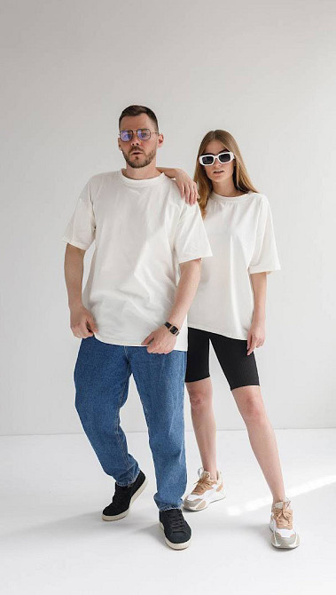 Футболка мужская оверсайз Белый 3XL/4XL Харьков - изображение 7