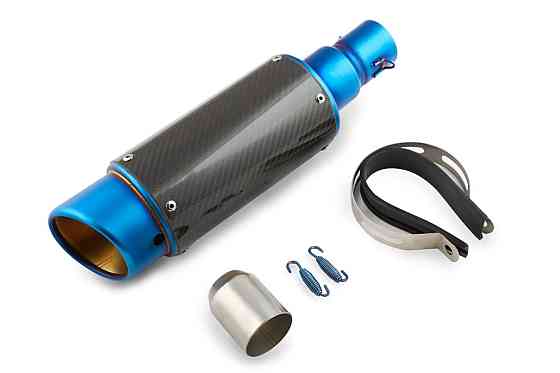 Глушитель (тюнинг)   370*10 см   (нержавейка, овал, карбон, синий, прямоток)    118 Мукачево
