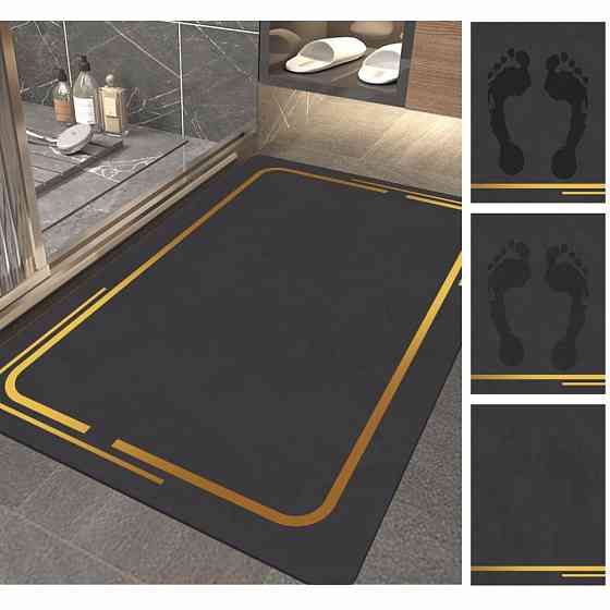 Суперпоглинаючий Діатомітовий Килимок Aquarius для ванної 60 х 90 см Графітовий Мармур Буча