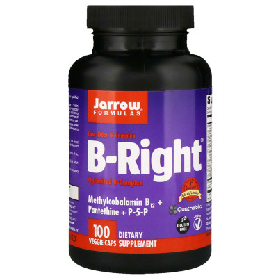 Витамин Jarrow Formulas Витамины В-комплекс, B-Right, 100 гелевых капсул (JRW-01006) Винница - изображение 1