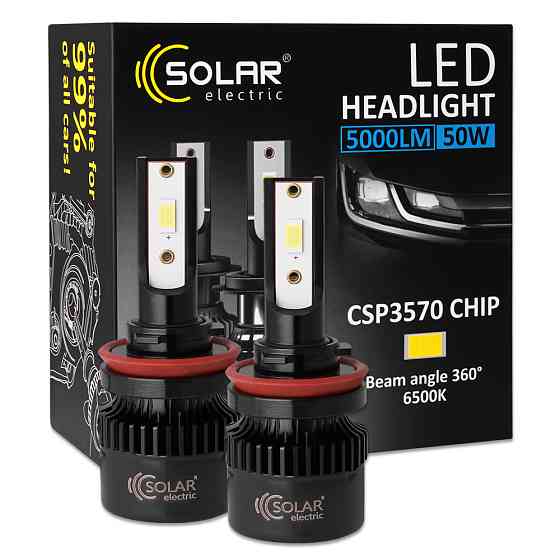 Автолампа Solar LED H8-H11-H16 12/24V 50W 5000Lm 6500K CSP3570 Львів