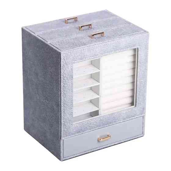 Скринька для прикрас з еко шкіри 3 яруси органайзер для ювелірних виробів HP-5-16G Коломия