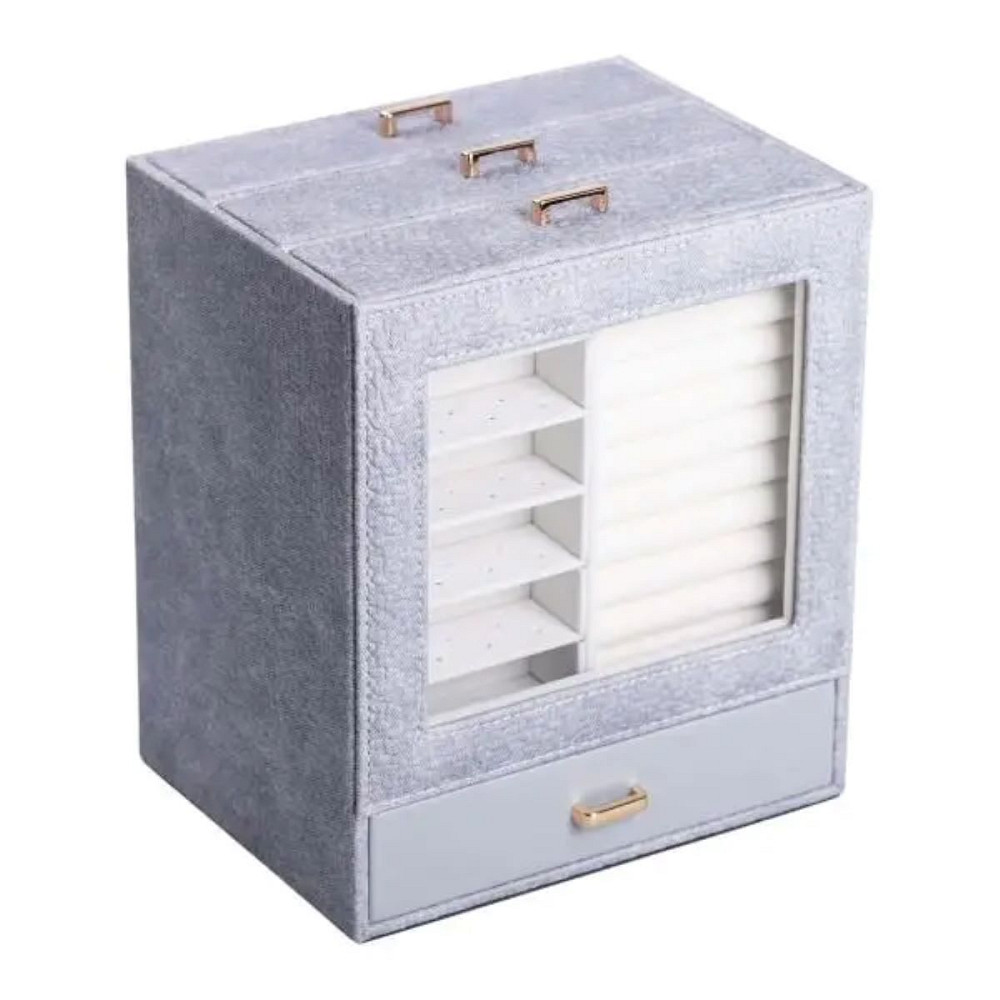 Скринька для прикрас з еко шкіри 3 яруси органайзер для ювелірних виробів HP-5-16G Коломия - фото 5