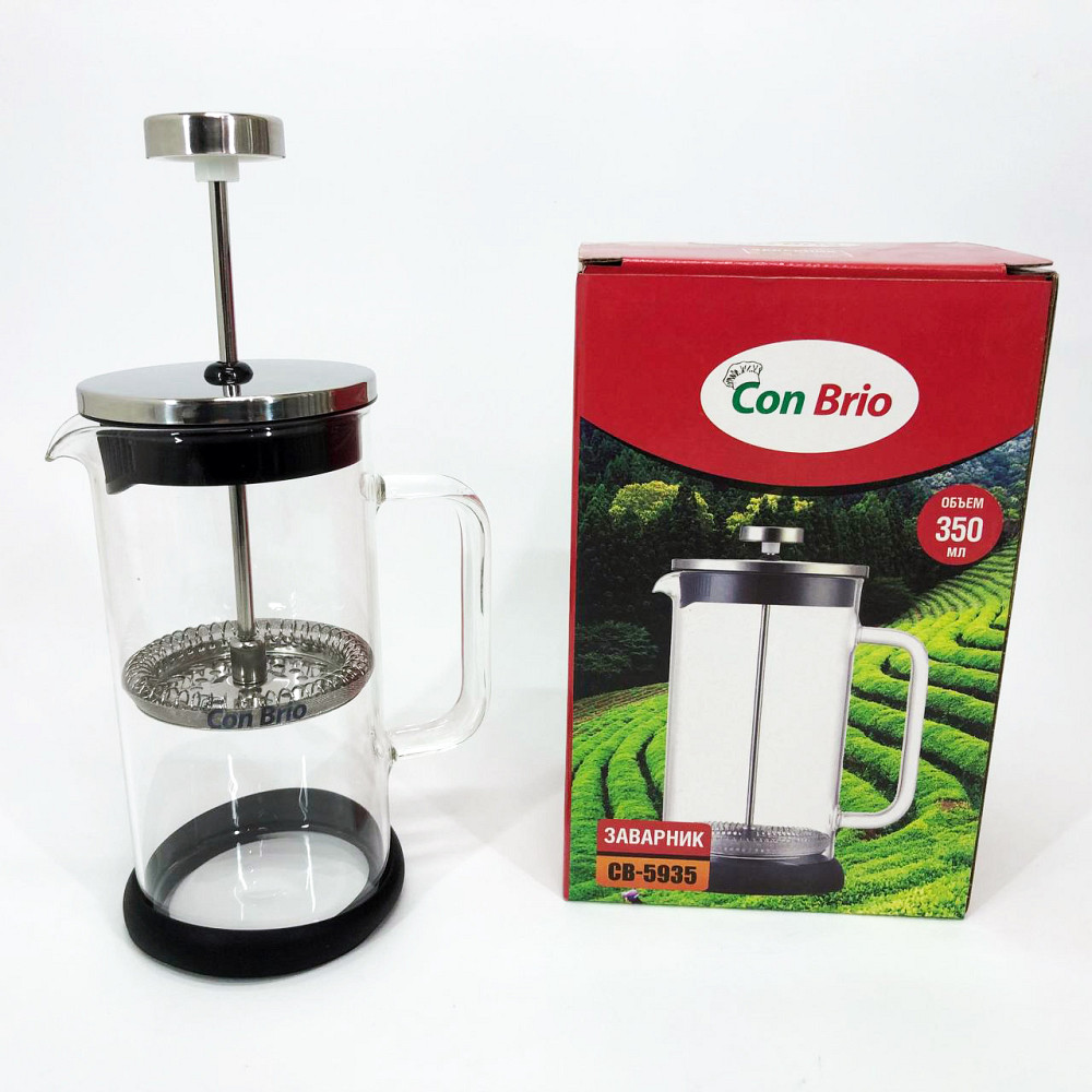 Удобный заварочный чайник из стекла с ситом, Чайник пресс для чая, Заварник для трав JQ-31 Львов - изображение 6