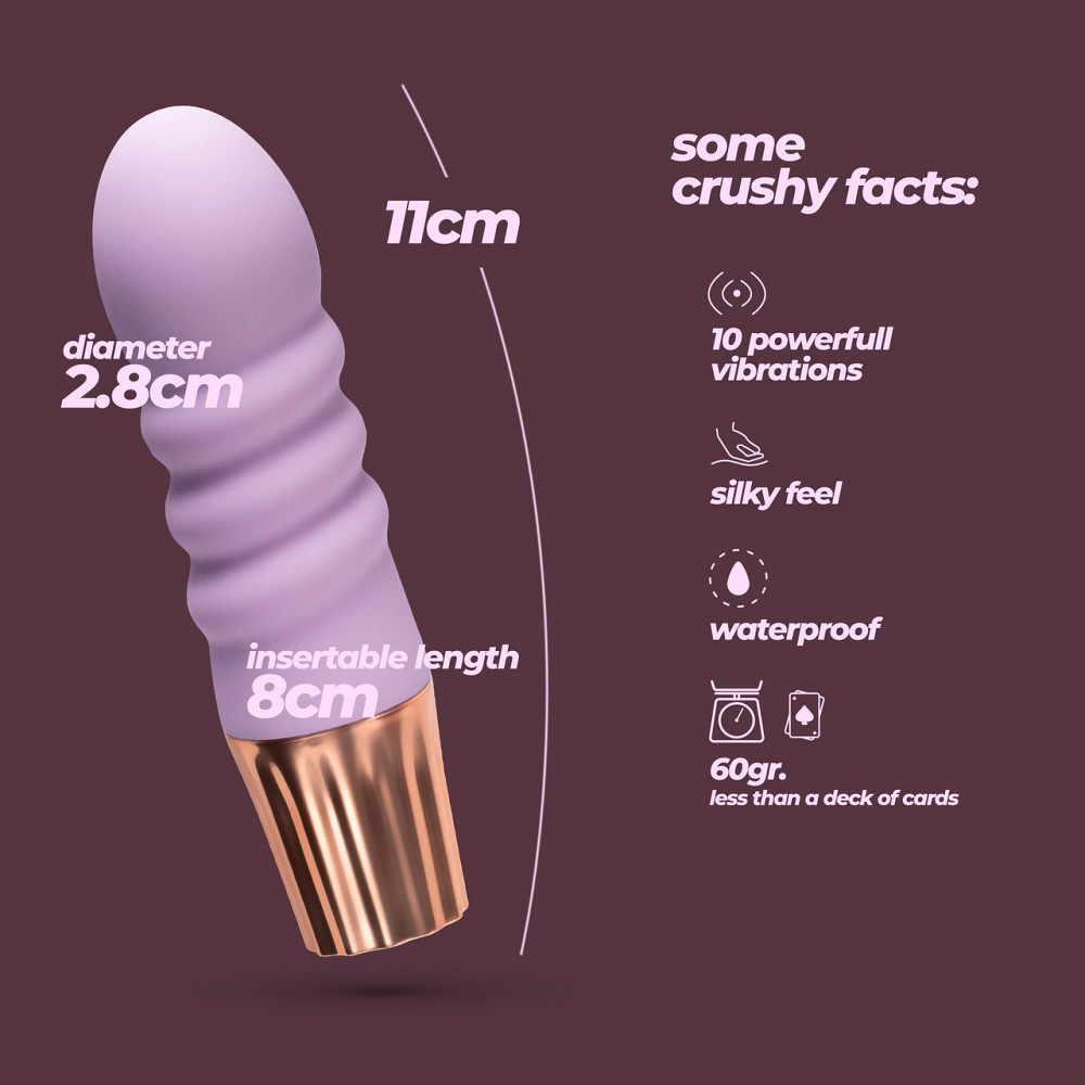 Міні-вібратор CRUSHIOUS Mellow Bubbles, лавандовий, 11 х 2,8 см Sex Aura Київ - фото 10