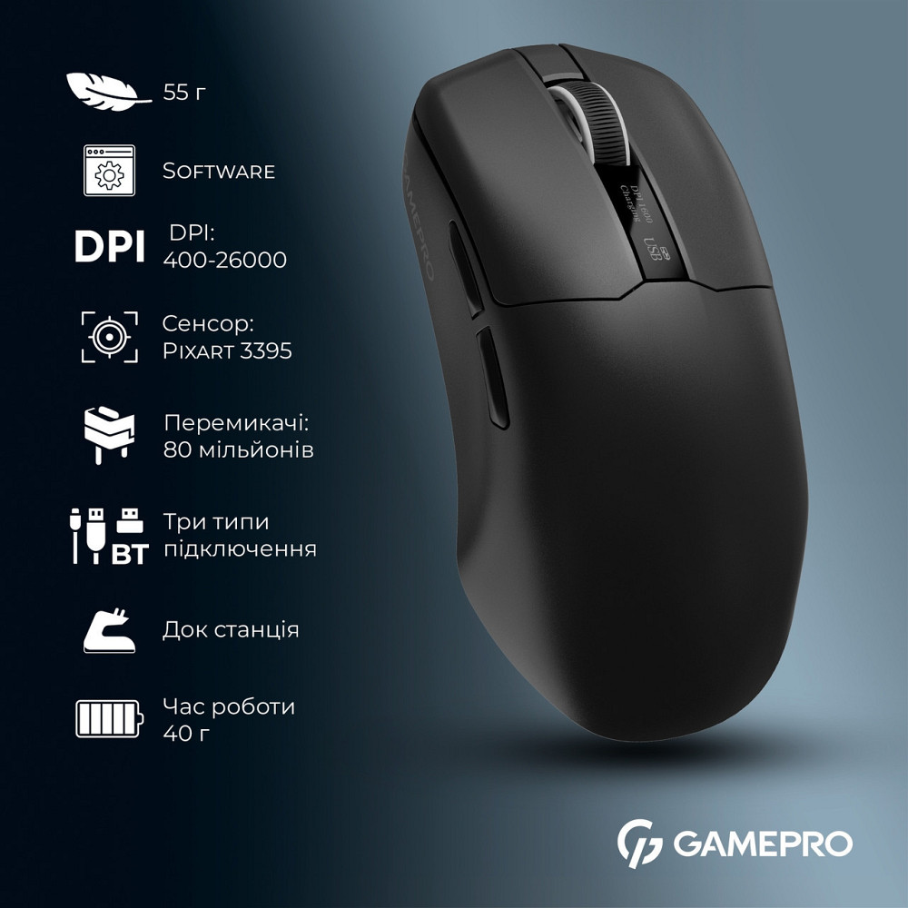 Миша бездротова GamePro Asgard Thor Black (GM023B) ( Чорний ) Харьков - изображение 7