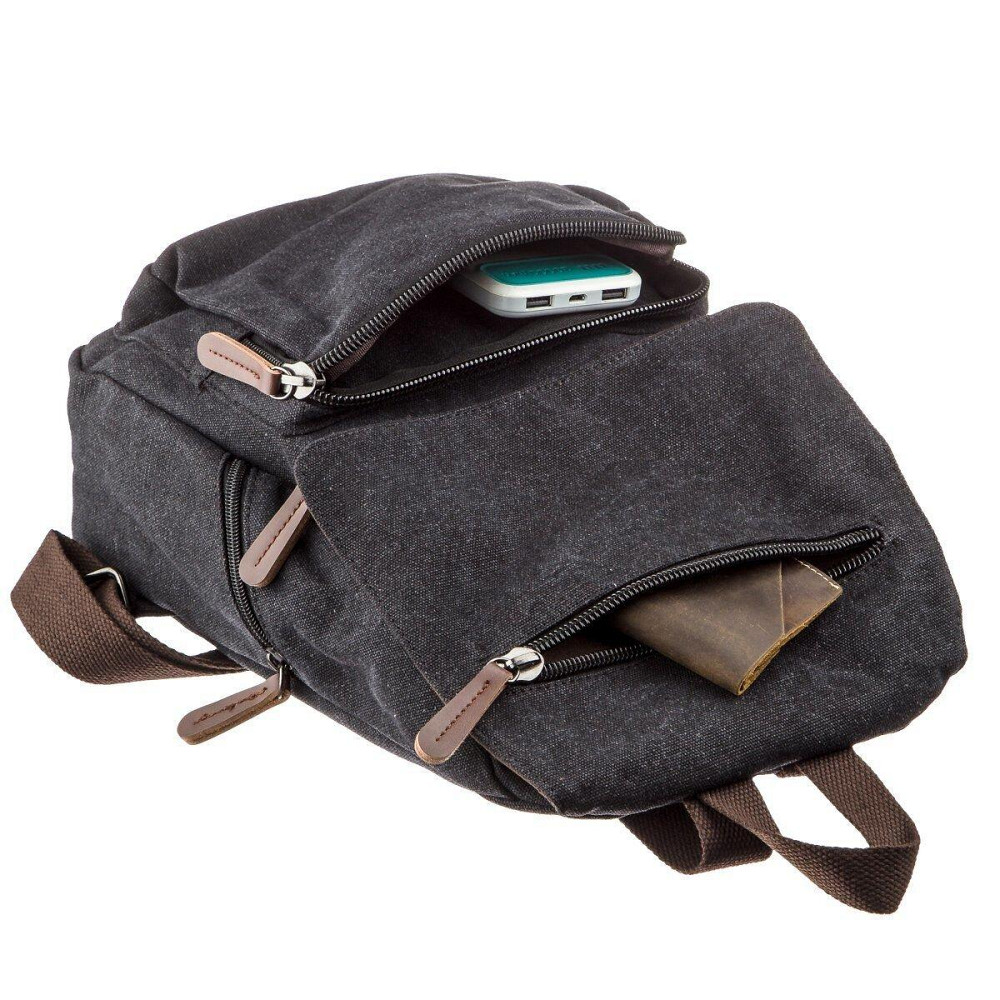 Компактний жіночий текстильний рюкзак Vintage 20194 Чорний Київ - фото 2