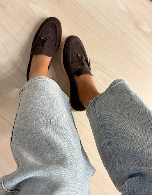 Туфли женские Hengji 336-4 замшевые лоферы с фурнитурой коричневые, 40, 25,5 см Киев - изображение 13