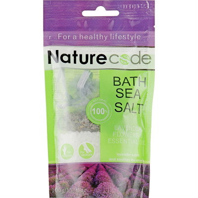 Соль для ванн Nature Code морская Цветы лаванды и эфирное масло 100 г (4820205302138) Винница - изображение 1
