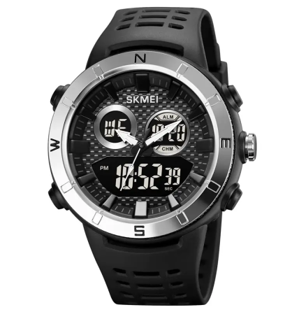 Часы мужские наручные спортивные Skmei 2014 (Черный с серебристым) Киев
