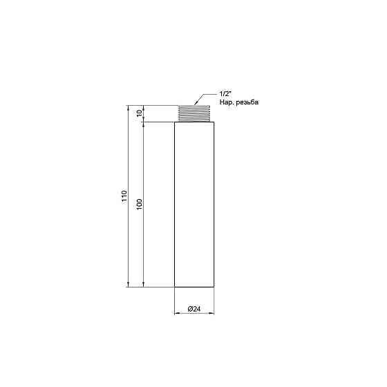 Подовжувач Thermo Alliance Standart 100х1/2" хром SD13015100 Київ