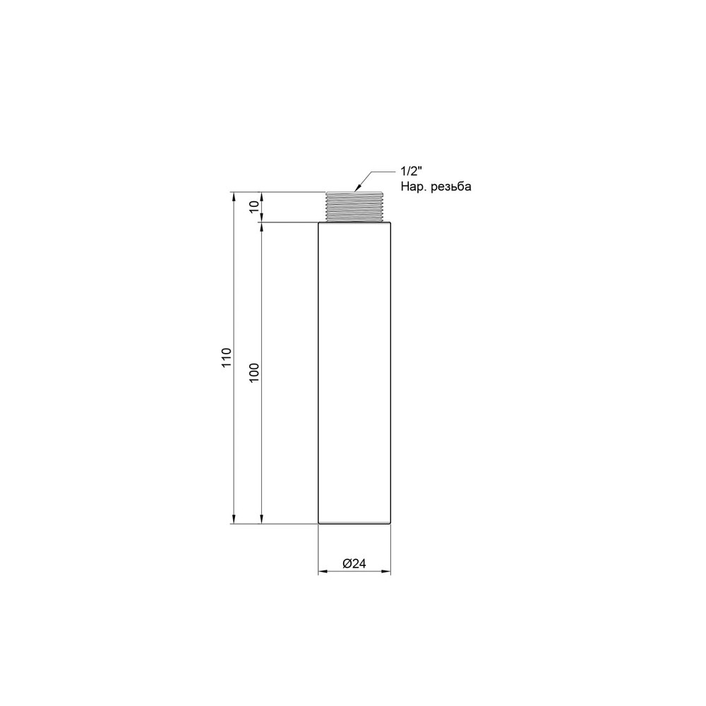 Подовжувач Thermo Alliance Standart 100х1/2" хром SD13015100 Київ - фото 2