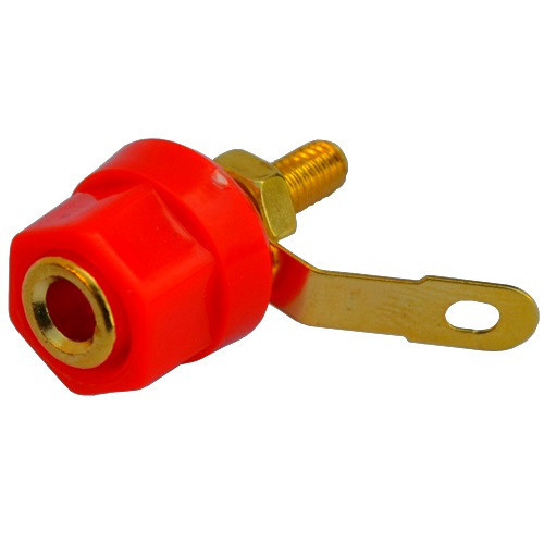 Гнездо Banan монтажное, gold, диам.-16мм., корпус пластик, красное Полтава - изображение 1