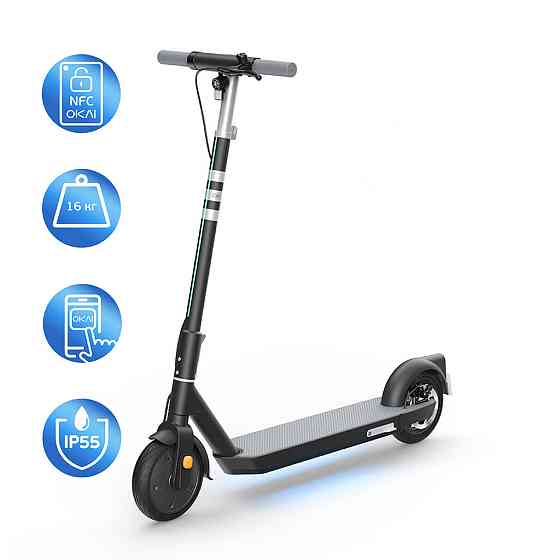 Електросамокат OKAI ES20-NEON Black 9", 300(600)W, 9.8Ah, 40km, 25km\h, 20%, NFC, App, 16kg Київ