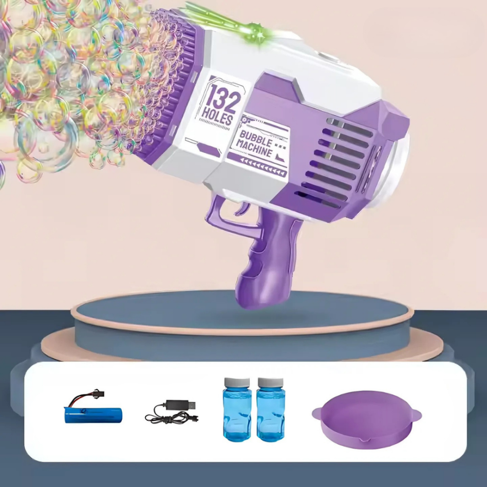 Пистолет для мыльных пузырей, генератор мыльных пузырей на аккумуляторе, мыльные пузыри для детей, фиолетовый Каменец-Подольский - изображение 2