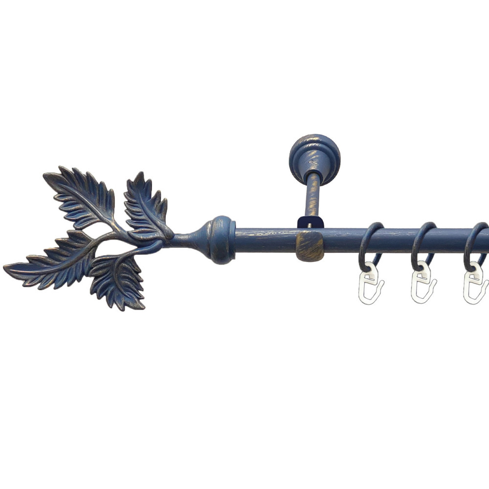 Карниз Orvit Папороть металевий однорядний відкритий Блакить Золота 16 мм 160 см (00-00009154) Львов - изображение 1