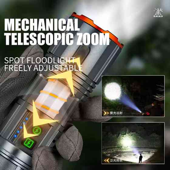 Ручний ліхтар YEMAO YM-G520, 2500LM, TG LED, 1*40700 акум, TYPE-C Дніпро