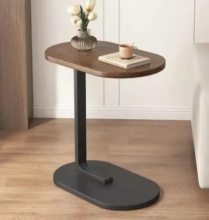 Прикроватный столик Stenson с деревянной столешницей и металлическим основанием 28×45×60 см Коломия