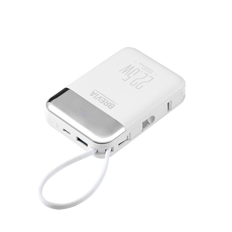 Повербанк (Power Bank) Brevia 10000mAh 22.5W Type-C+Lightning Cable, Li-Pol, LCD белый Львов - изображение 5