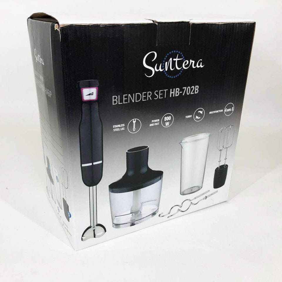 Міксер двовінчковий побутовий Suntera, Кухонний комбайн металевий, Блендер для приготування крем-соусів XD-39 Львів - фото 1