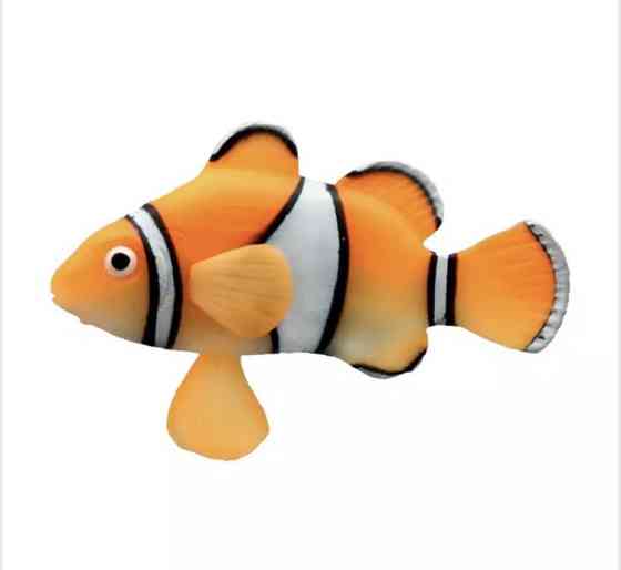 Рибка Клоун, помаранчевого кольору, силіконова та люмінісцентна (в темряві світяться), декор в акваріум), розмір 4*6 см Київ