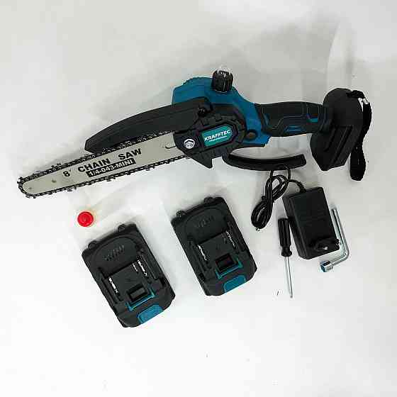 Побутова акумуляторна ланцюгова пила Krafftec 20 см, Компактна ланцюгова пила для дачі JN-48 Івано-Франківськ