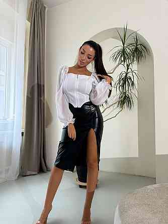 Женская романтичная кофточка на молнии с шифоновыми рукавами креп-дайвинг + шифон Белый, 42/44 Одесса