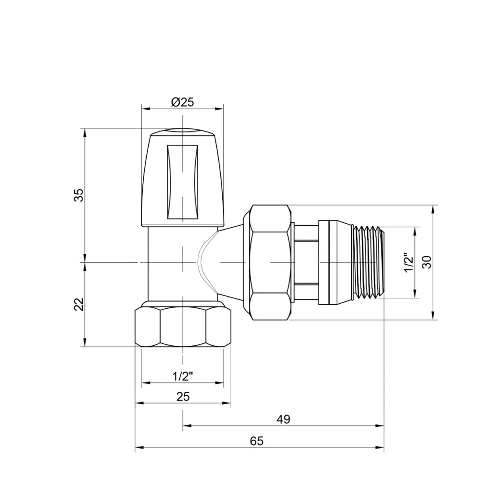 Кран радіаторний Icma 1/2" з антипротічкою кутовий без ручки No805+940 Київ - фото 6