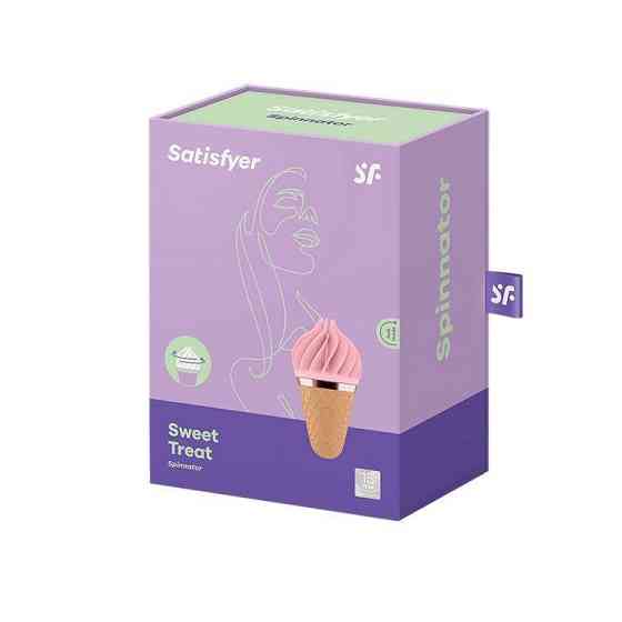 Мороженка-спиннатор Satisfyer Lay-On - Sweet Treat Pink/Brown, 10 режимов работы, водонепроницаемый Sex Aura Киев