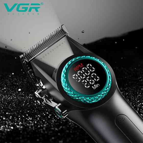 Професійна акумуляторна машинка для стрижки VGR V-001 з 10 насадками та ємністю 4600mAh чорна Одеса