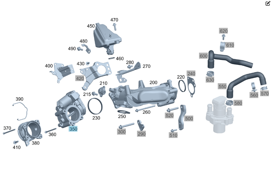 Mercedes-Benz  A6420900070 Дросельна заслінка для двигуна OM642 V6 3.0 cdi Одесса - изображение 6