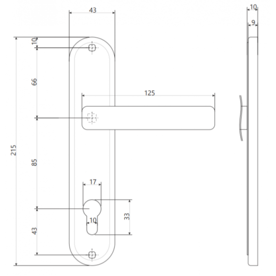 Ручка на планці Kedr HP-85.0123 Харків