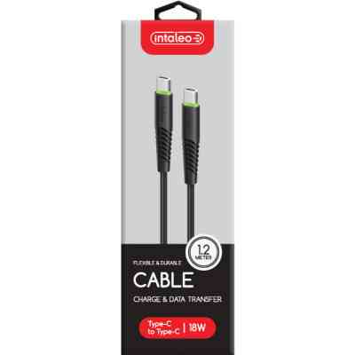 Дата кабель USB-C to USB-C 1.2m CBFLEXTT1 18W black Intaleo (1283126504082) Вінниця