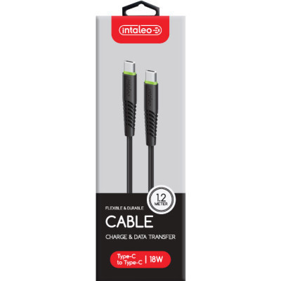 Дата кабель USB-C to USB-C 1.2m CBFLEXTT1 18W black Intaleo (1283126504082) Вінниця - фото 4