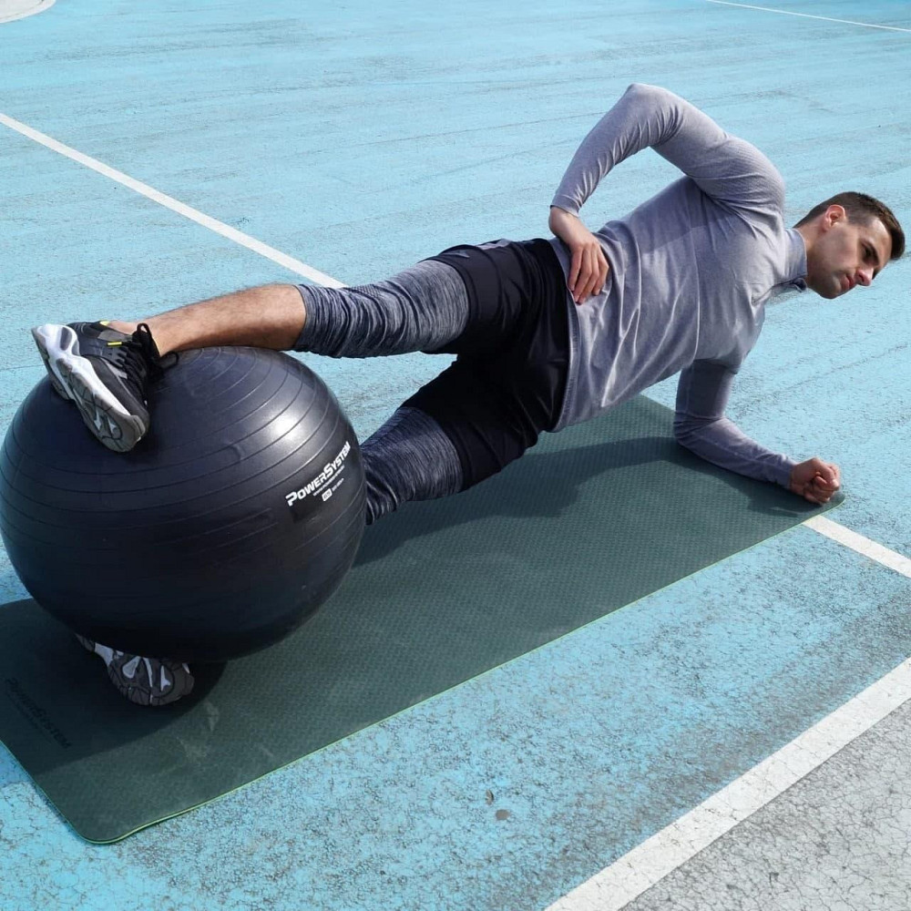 М'яч для фітнесу (фітбол) Power System PS-4012 Ø65 cm PRO Gymball Black Каменское - изображение 7