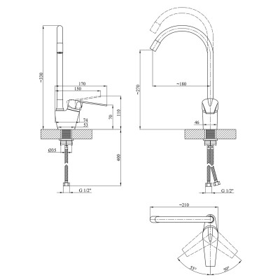 Змішувач Kroner Odra-C032RED (CV021172) Вінниця - фото 7