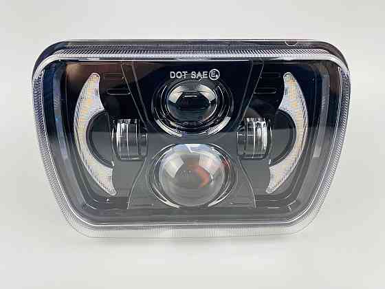 Фара LED прямокутна 95W ближній + дальній + повороти алюмінієвий корпус Мукачево