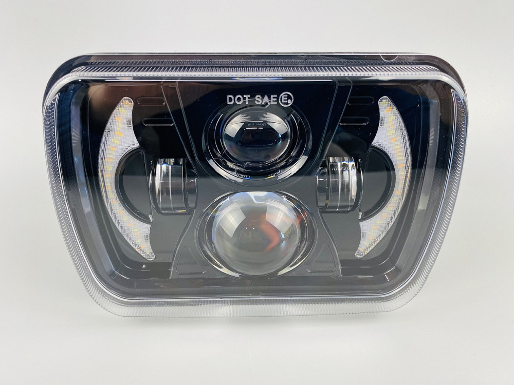 Фара LED прямоугольная 95W ближний + дальний + повороты алюминиевый корпус Мукачево - изображение 1