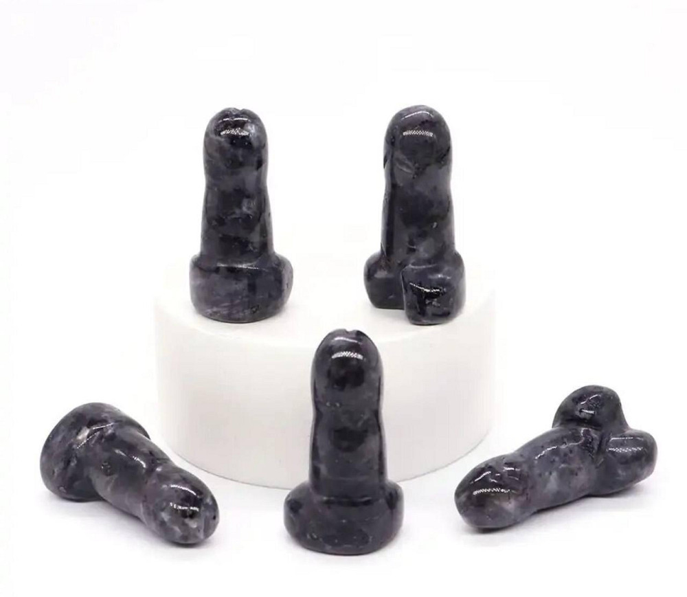 Мини фигурка члена из натурального ларвикита 30 мм. Кристальный фаллос. Ларвикитовый кристальный фал Киев - изображение 1