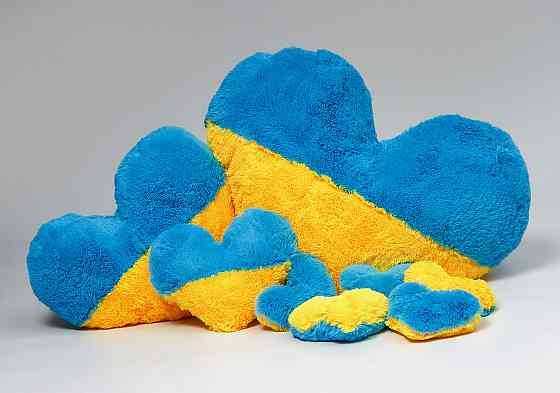 Плюшева подушка Серце 30 см. Жовто-синій Тернопіль