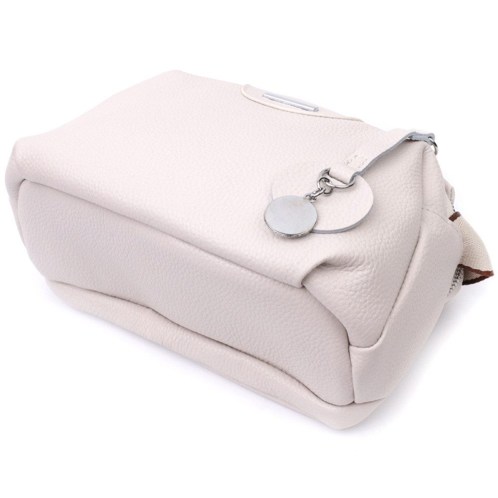 Элегантная сумка на два отделения из натуральной кожи Vintage 22593 Белый Киев - изображение 7