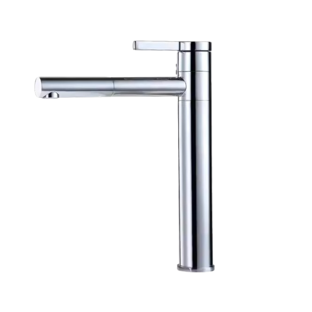 Змішувач для умивальника, раковини одноважільний з латуні, сріблястого кольору Кам'янець-Подільський - фото 1