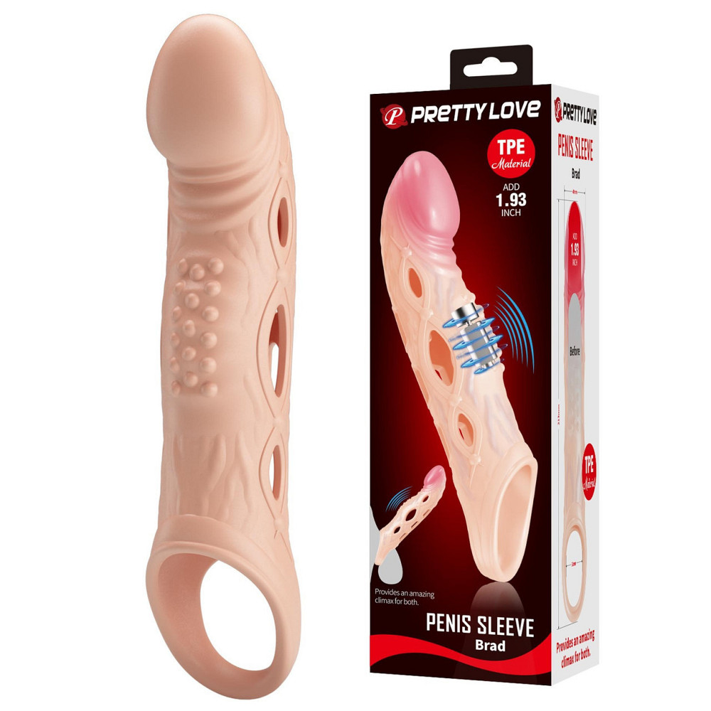 Удлинительная насадка на пенис PRETTY LOVE Penis Sleeve BRAD Sex Aura Киев - изображение 1