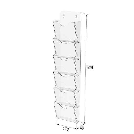 Кишеня буклетниця EKOSTAR 6-ярусна А6 вертикальний Київ
