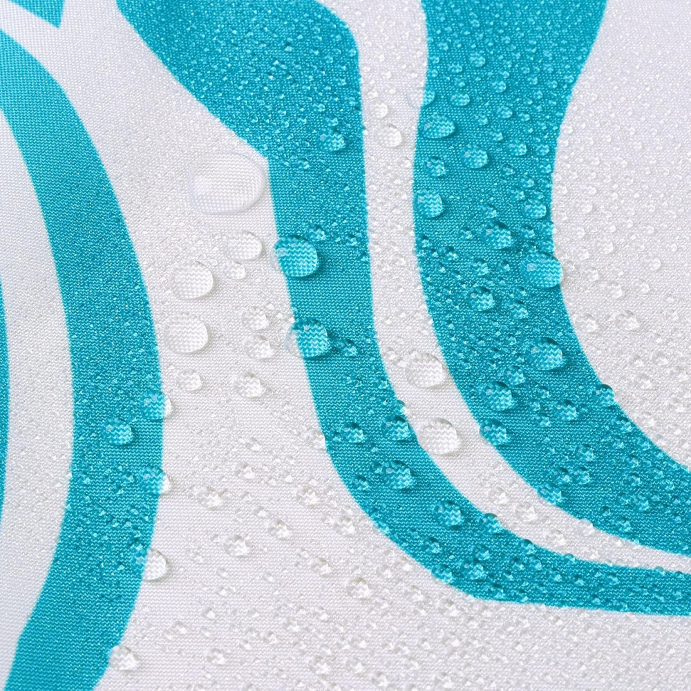 Шторка для ванной и душа с кольцами 180x180 см водоотталкивающая, шторка для ванной и душевой с крючками,белая с голубым принтом Каменец-Подольский - изображение 8