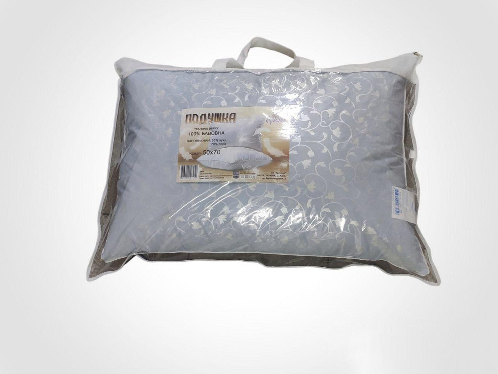 Подушка пухова пірьяна 40*60 - 30% пух, 70% перо Київ - фото 2