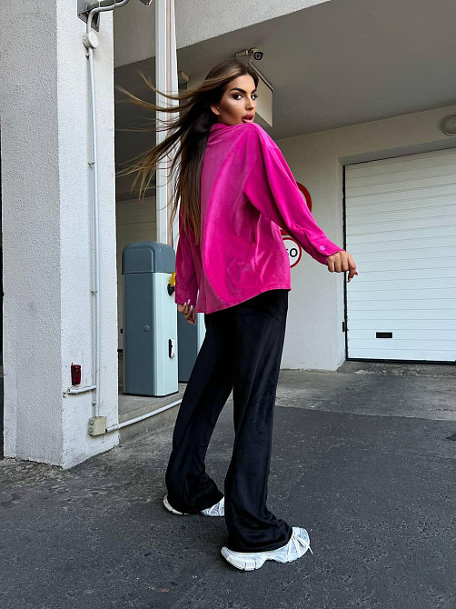 Женский прогулочный костюм двойка: рубашка + штаны палаццо турецкий велюр спорт Одесса - изображение 4