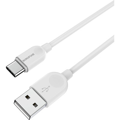 Дата кабель USB 2.0 AM to USB-C 1.0m 2.4A PVC BX14 white BOROFONE (6957531089995) Вінниця - фото 2