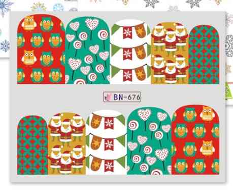 Новогодние наклейки на ногти BN-676 Киев